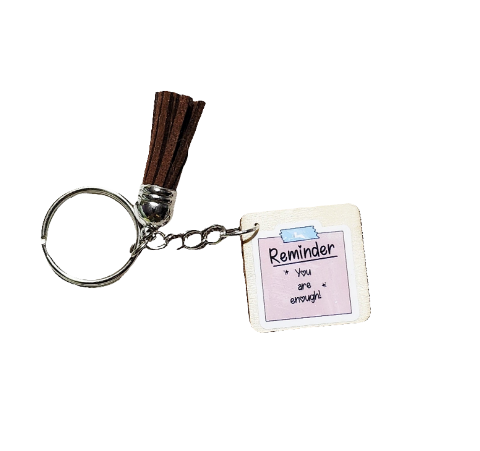 Motivational Wooden Keychain
