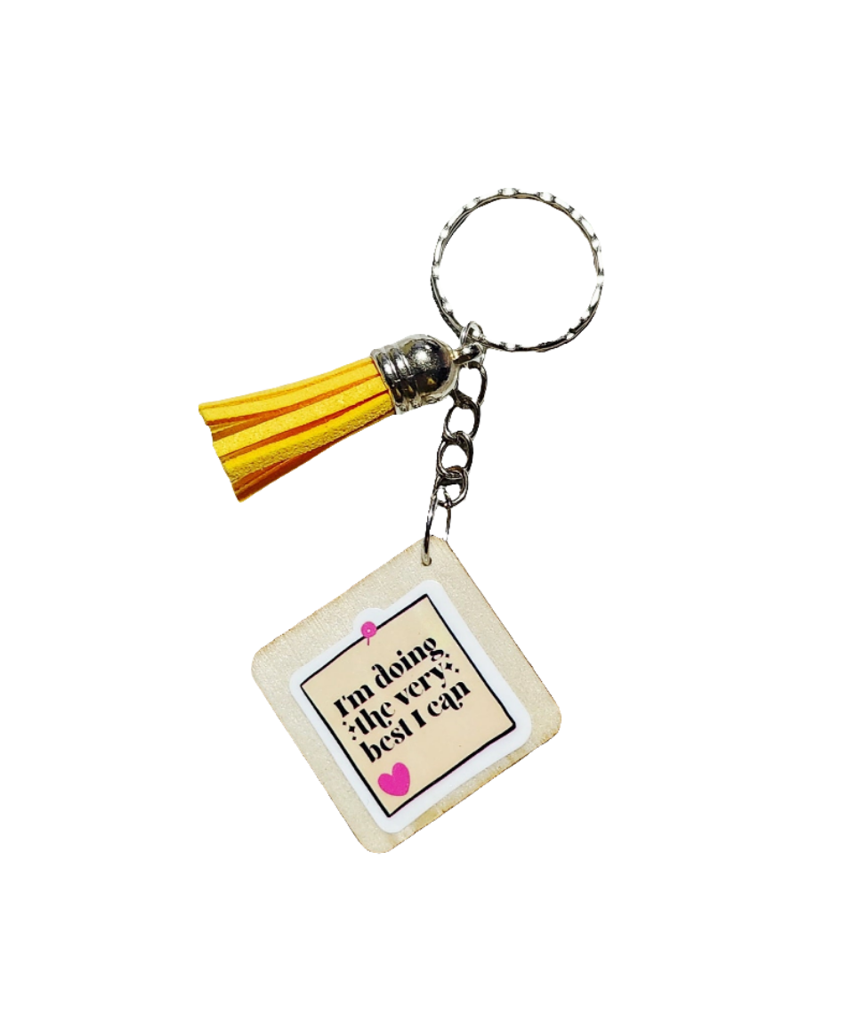 Motivational Wooden Keychain