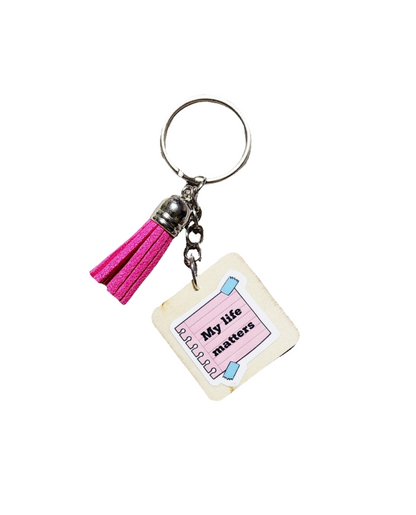 Motivational Wooden Keychain