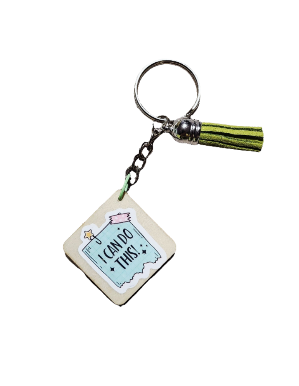 Motivational Wooden Keychain