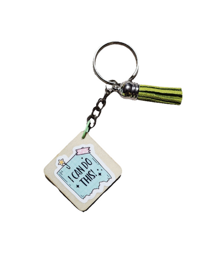 Motivational Wooden Keychain