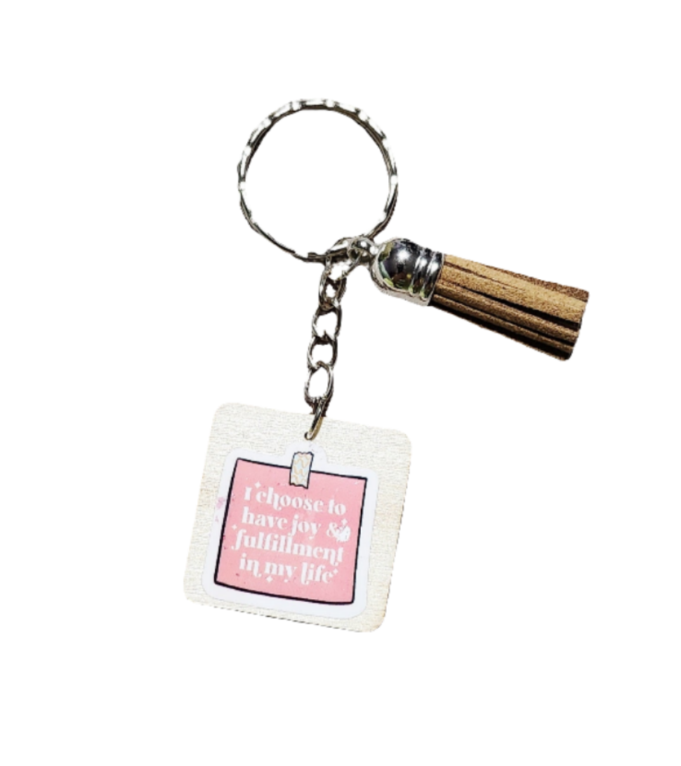 Motivational Wooden Keychain