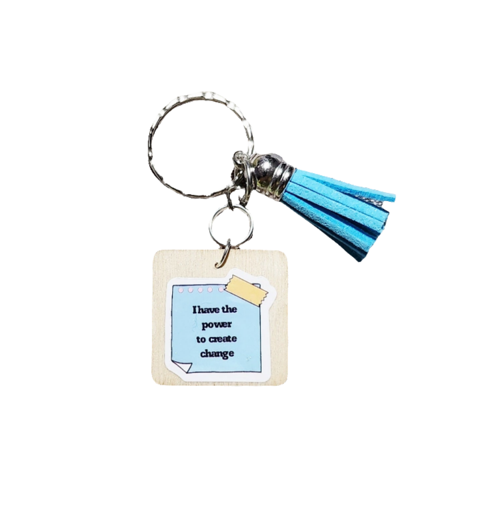 Motivational Wooden Keychain