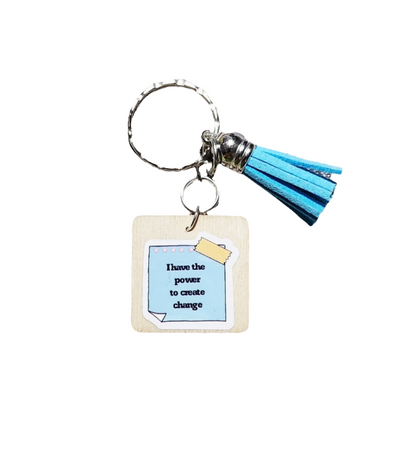 Motivational Wooden Keychain