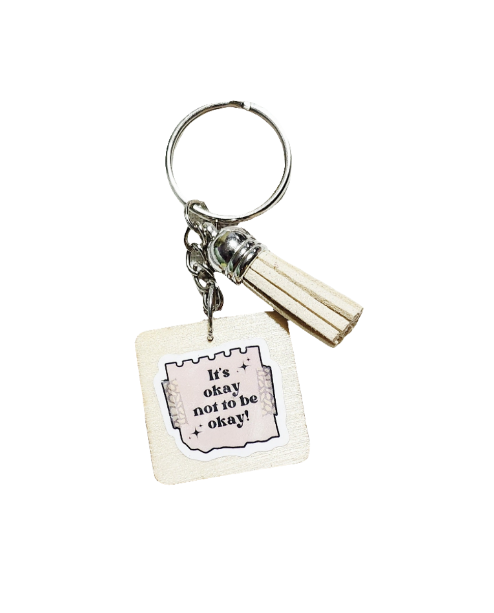 Motivational Wooden Keychain
