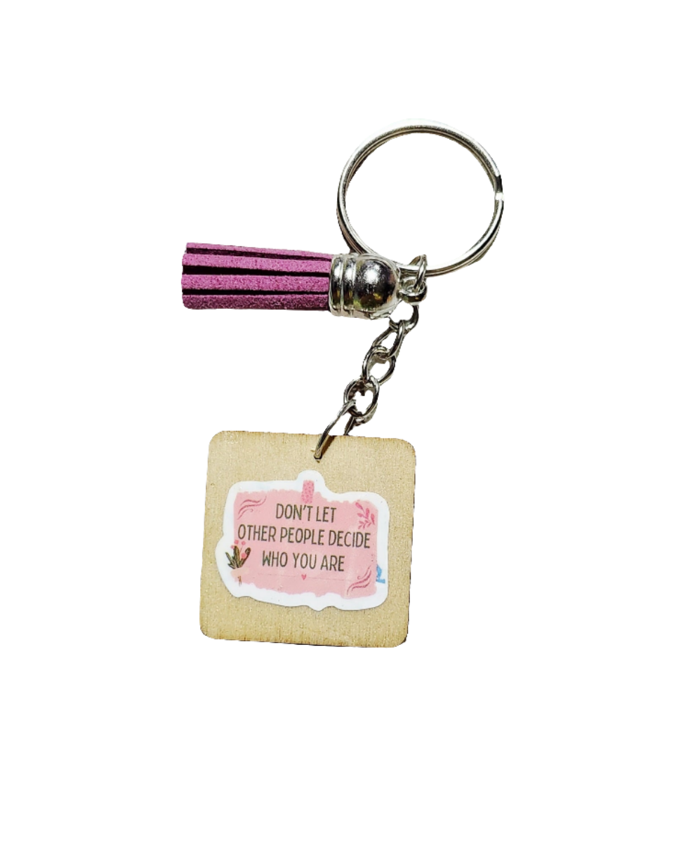 Motivational Wooden Keychain