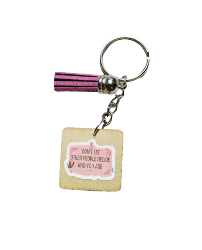Motivational Wooden Keychain
