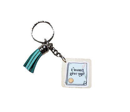 Motivational Wooden Keychain