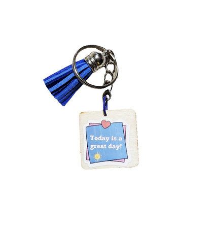 Motivational Wooden Keychain