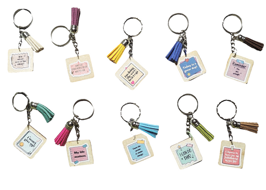 Motivational Wooden Keychain